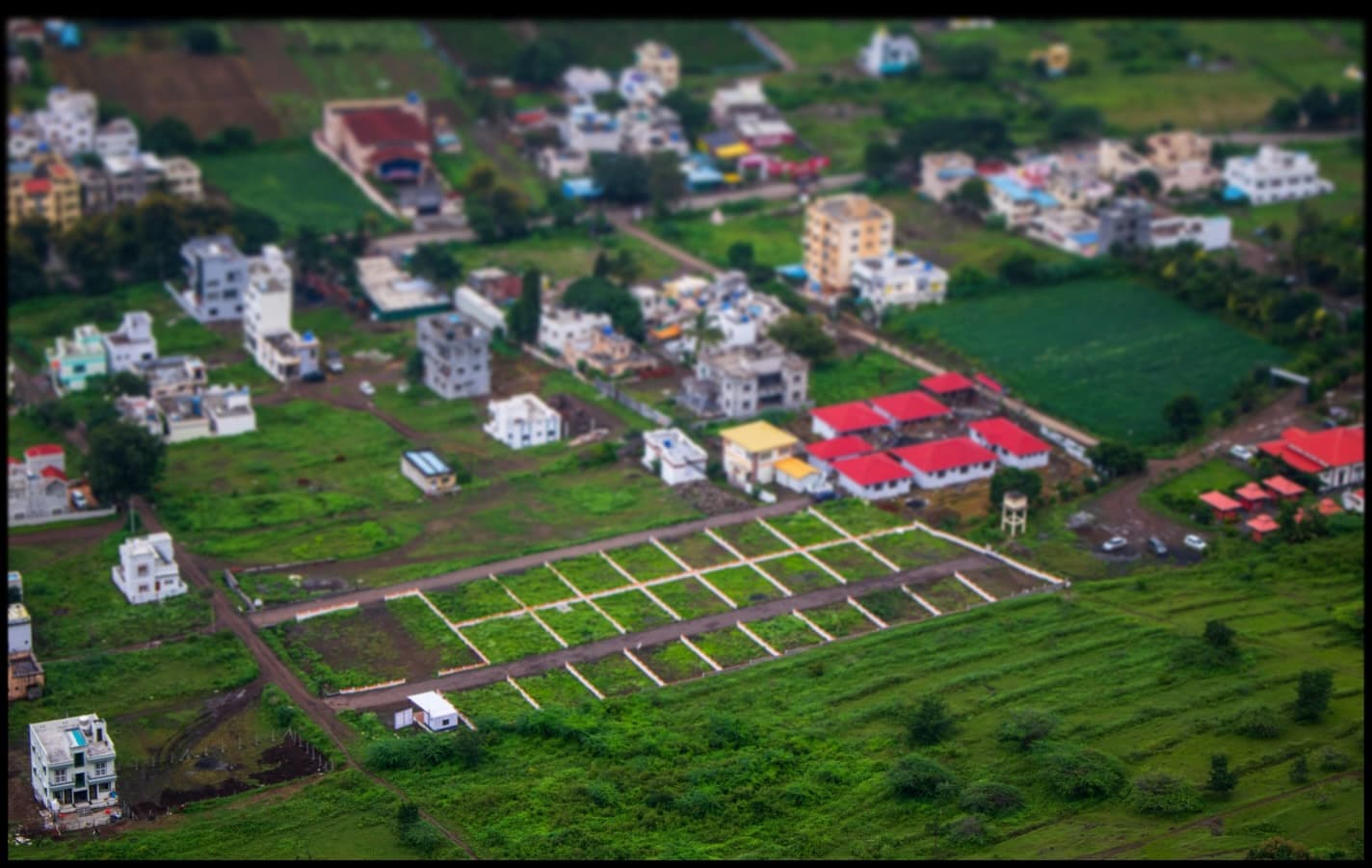 Aerial view of a planned landed estate